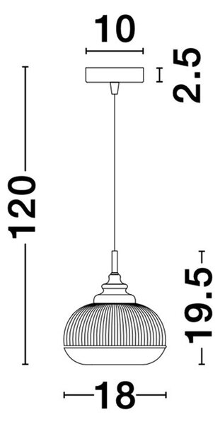 Nova Luce Mond E14 skleněné závěsné svítidlo 290x130mm