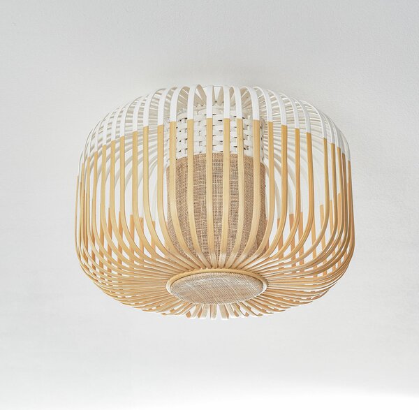 Stropní Lampa Forestier, Bamboo Light S, stmívatelné, Bílá, Obývací pokoj, Bambus, Design
