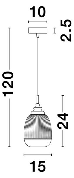Nova Luce Mond E14 skleněné závěsné svítidlo 290x130mm