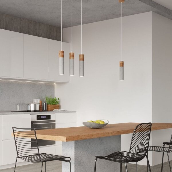 Sollux SL.0965 - Lustr na lanku ZANE 1xGU10/40W/230V beton/dřevo