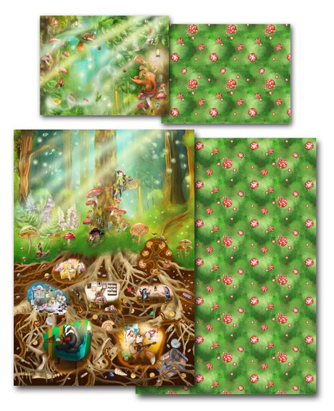 Povlečení Veba GEON tisk Pohádkový les zelená Velikost: 140x200 cm + 70x90 cm