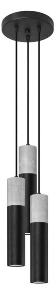Sollux SL.1081 - Lustr na lanku BORGIO 3xGU10/40W/230V beton/kov černá