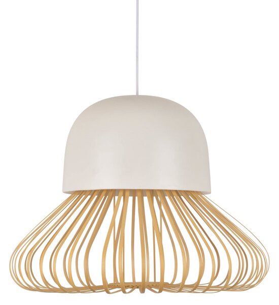 Závěsná svítidlo Forestier, Anemos, stmívatelné, Bílá, Jídelna, Bambus, Design