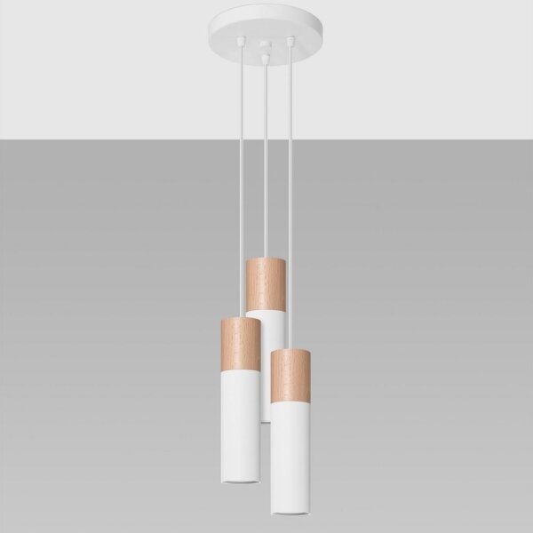 Sollux SL.1013 - Lustr na lanku PABLO 3xGU10/40W/230V bílá