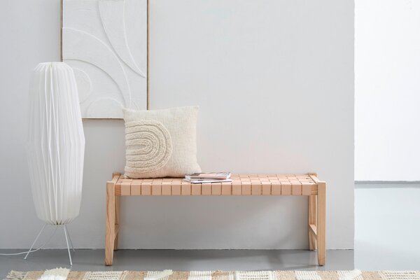 SEDACÍ LAVICE, dřevo, kůže, 120/45/40 cm Livetastic - Taburety, Online Only