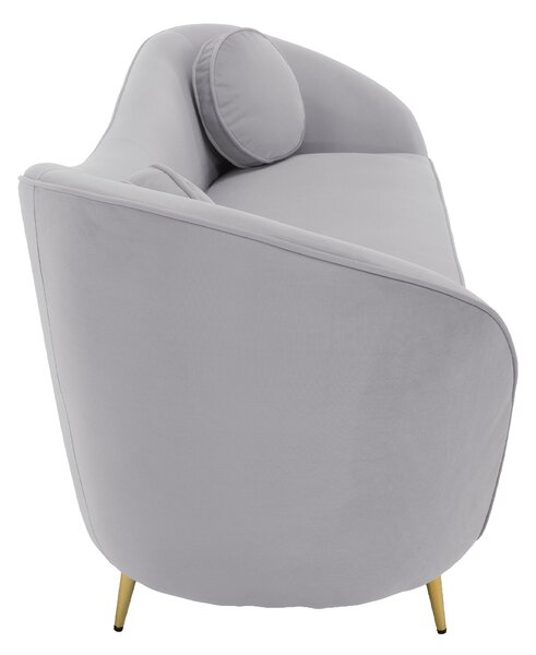 KONDELA Designový 3-sed, šedá Velvet látka/gold chrom zlatá, EZIO TYP 3