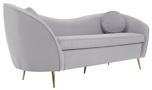 KONDELA Designový 3-sed, šedá Velvet látka/gold chrom zlatá, EZIO TYP 3