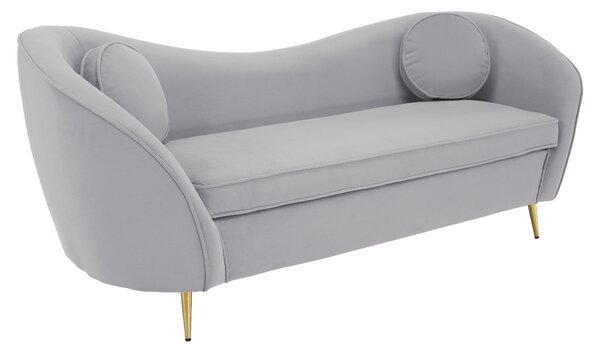 KONDELA Designový 3-sed, šedá Velvet látka/gold chrom zlatá, EZIO TYP 3