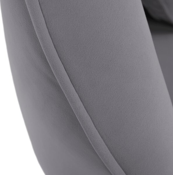 KONDELA Designový 3-sed, šedá Velvet látka/gold chrom zlatá, EZIO TYP 3