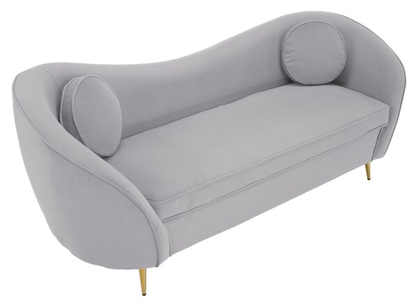 KONDELA Designový 3-sed, šedá Velvet látka/gold chrom zlatá, EZIO TYP 3