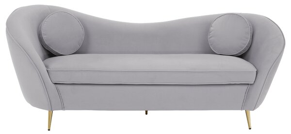 KONDELA Designový 3-sed, šedá Velvet látka/gold chrom zlatá, EZIO TYP 3