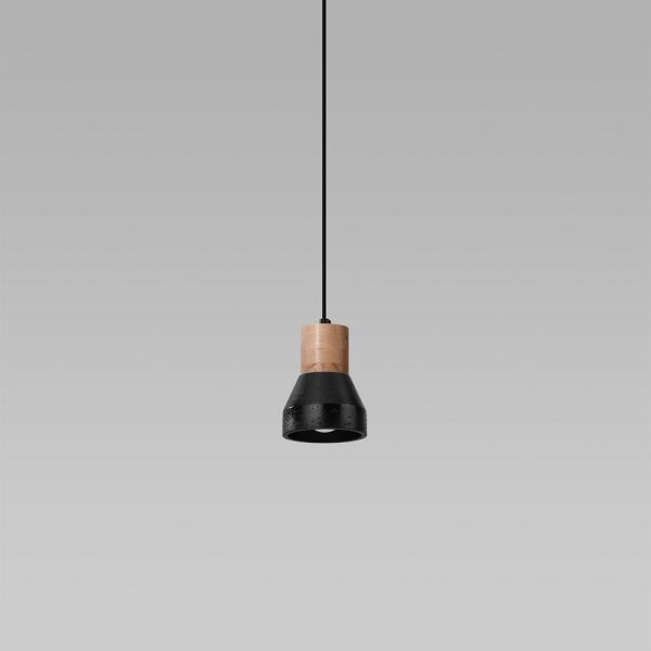 Sollux SL.0963 - Lustr na lanku QUBIC 1xE27/60W/230V beton/dřevo černá