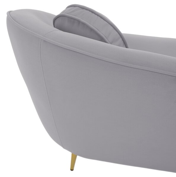 KONDELA Designový 3-sed, šedá Velvet látka/gold chrom zlatá, EZIO TYP 3