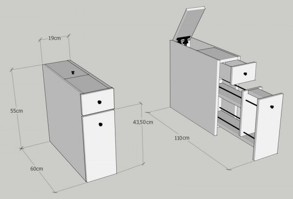 Hanah Home Koupelnová skříňka Calencia 55 cm bílá