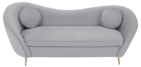 KONDELA Designový 3-sed, šedá Velvet látka/gold chrom zlatá, EZIO TYP 3