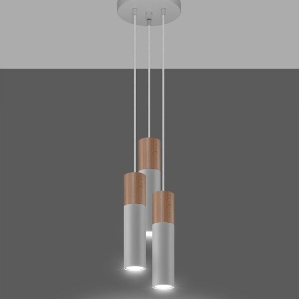 Sollux SL.1013 - Lustr na lanku PABLO 3xGU10/40W/230V bílá