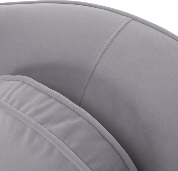 KONDELA Designový 3-sed, šedá Velvet látka/gold chrom zlatá, EZIO TYP 3