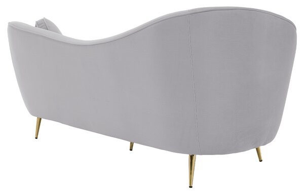 KONDELA Designový 3-sed, šedá Velvet látka/gold chrom zlatá, EZIO TYP 3