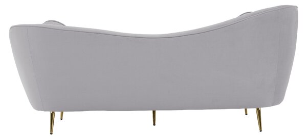 KONDELA Designový 3-sed, šedá Velvet látka/gold chrom zlatá, EZIO TYP 3