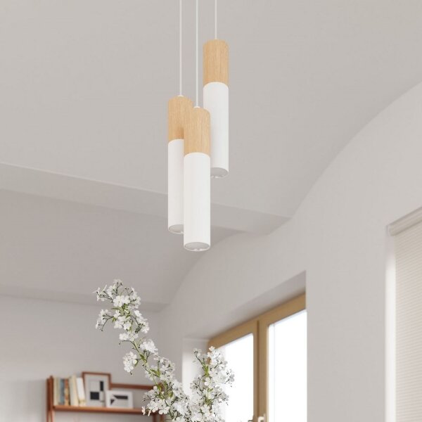 Sollux SL.1013 - Lustr na lanku PABLO 3xGU10/40W/230V bílá
