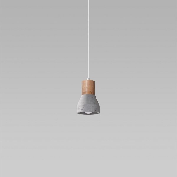 Sollux SL.0964 - Lustr na lanku QUBIC 1xE27/60W/230V beton/dřevo šedá