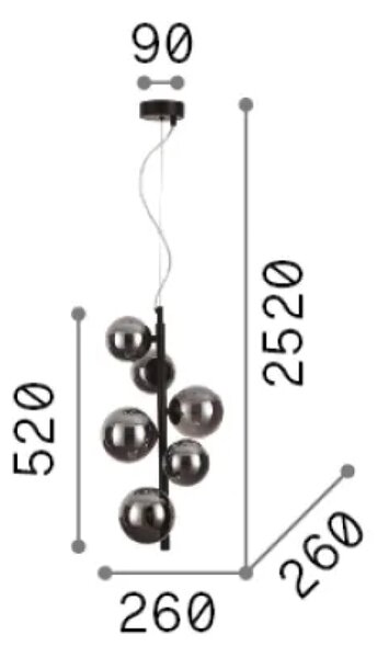 Ideal lux Perlage SP6 G9 závěsné svítidlo Jantarová