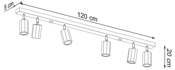 Sollux SL.1032 - Bodové svítidlo ZEKE 6xGU10/40W/230V dub