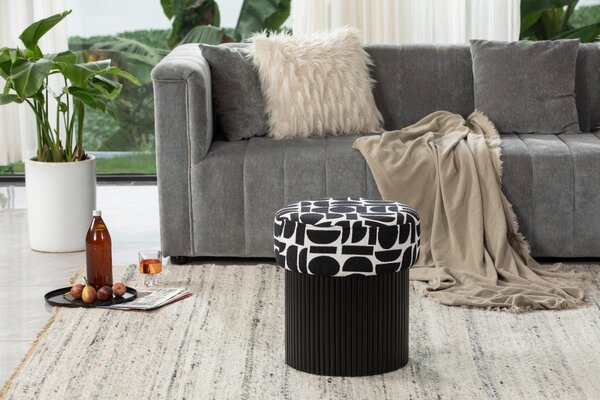 TABURET, textil, kompozitní dřevo, 40/43/40 cm MID.YOU - Online Only lavice, Online Only