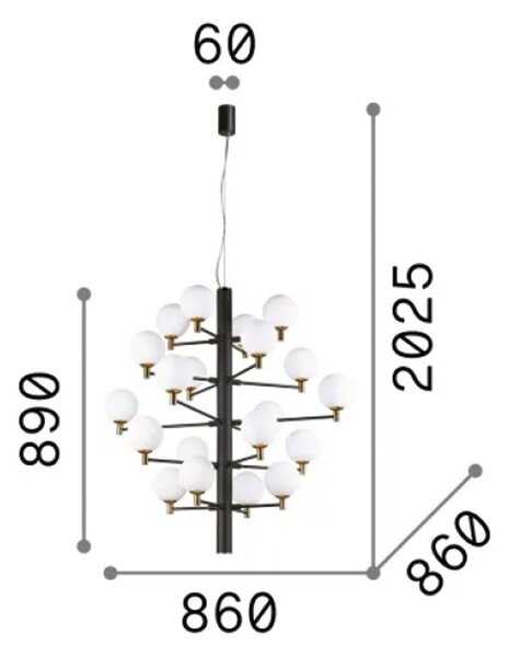 Ideal lux Copernico G9 závěsné svítidlo lustr 12