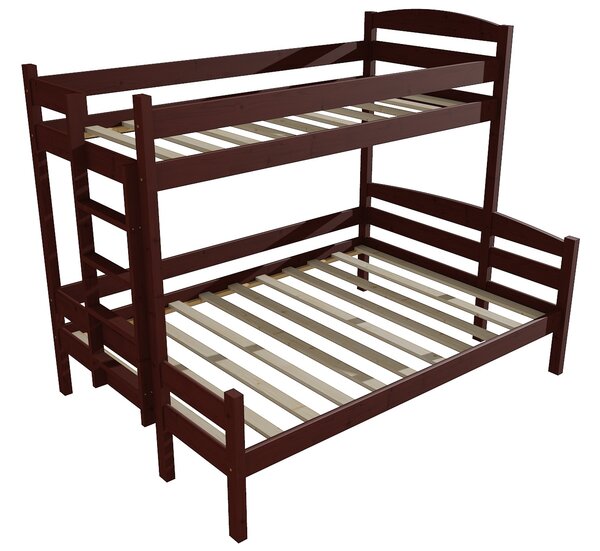 Vomaks Patrová postel s rozšířeným spodním lůžkem PPS 001 Rozměr: 100/120 x 200 cm, Umístění žebříku: vlevo (vyobrazeno), Povrchová úprava: moření oř…