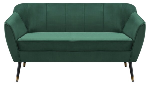 KONDELA Designový 2-sed, zelená Velvet látka/černá/zlatá, VIODA