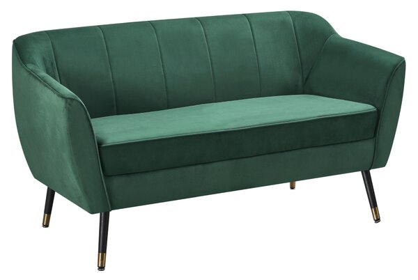KONDELA Designový 2-sed, zelená Velvet látka/černá/zlatá, VIODA