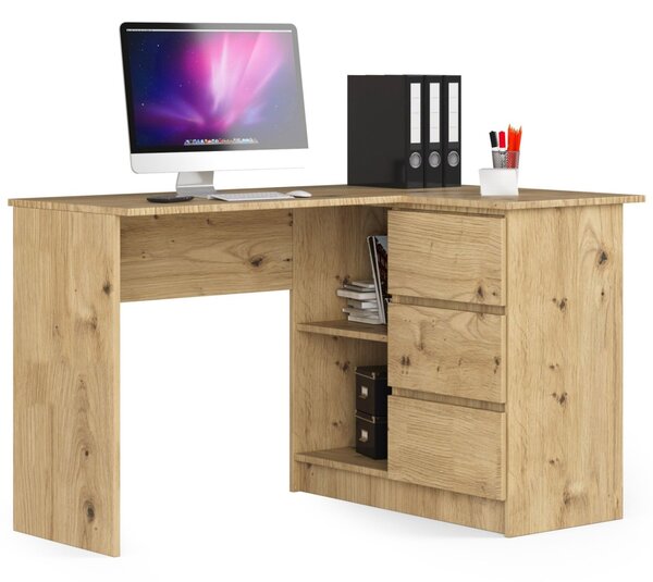 Ak furniture Rohový psací stůl B16 124 cm dub artisan pravý