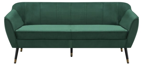 KONDELA Designový 3-sed, zelená Velvet látka/černá/zlatá, VIODA
