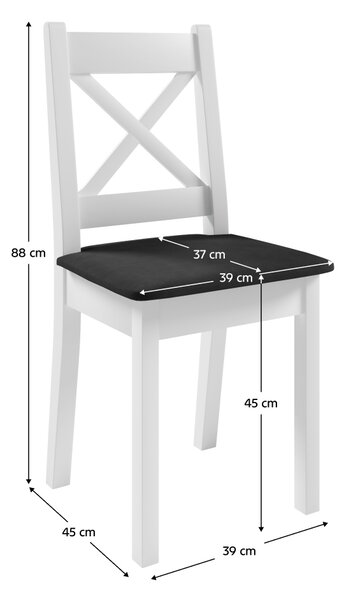 KONDELA Židle, set 2 ks, bílá/tmavě šedá, REMY KX