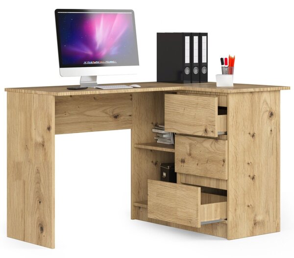 Ak furniture Rohový psací stůl B16 124 cm dub artisan pravý