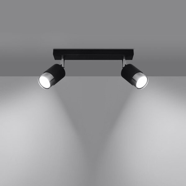 Sollux SL.1065 - Bodové svítidlo NERO 2xGU10/40W/230V černá/lesklý chrom