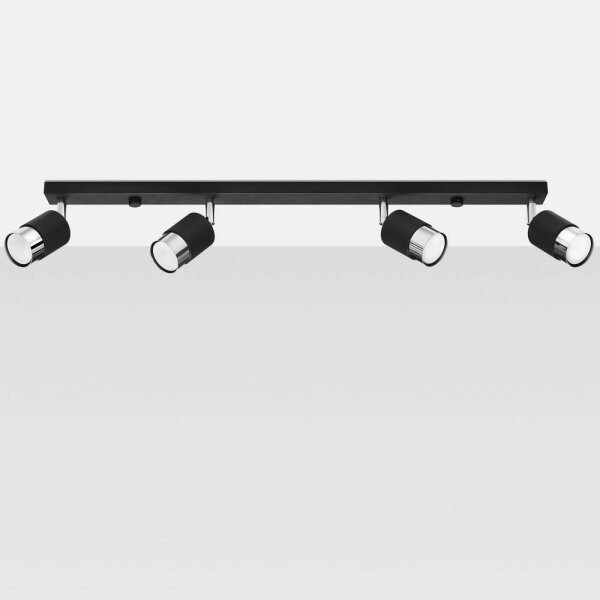 Sollux SL.1067 - Bodové svítidlo NERO 4xGU10/40W/230V černá/lesklý chrom