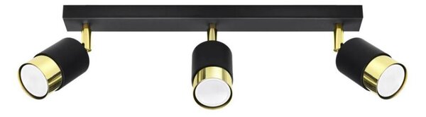 Sollux SL.1071 - Bodové svítidlo NERO 3xGU10/40W/230V černá/zlatá