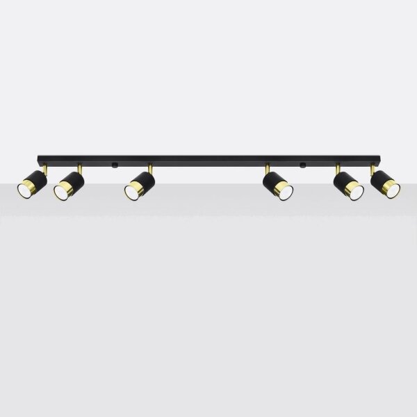 Sollux SL.1073 - Bodové svítidlo NERO 6xGU10/40W/230V černá/zlatá