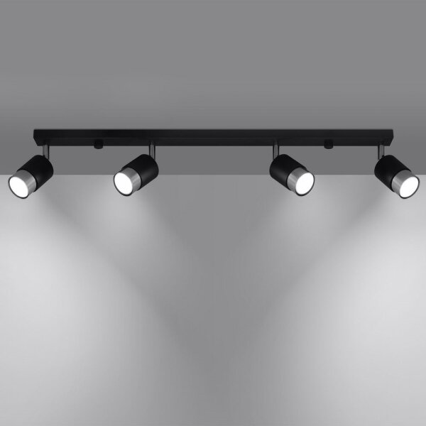 Sollux SL.1067 - Bodové svítidlo NERO 4xGU10/40W/230V černá/lesklý chrom