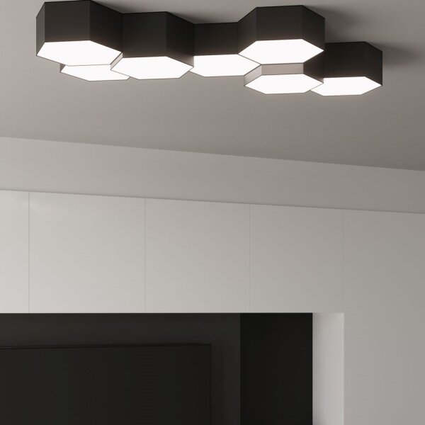 Sollux SL.1061 - Stropní svítidlo SUNDE 2xE27/60W/230V 15,5 cm černá