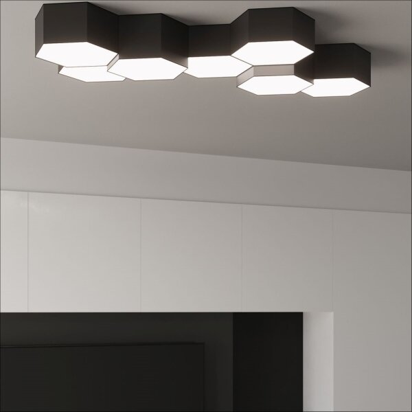 Sollux SL.1059 - Stropní svítidlo SUNDE 2xE27/60W/230V 11,5 cm černá
