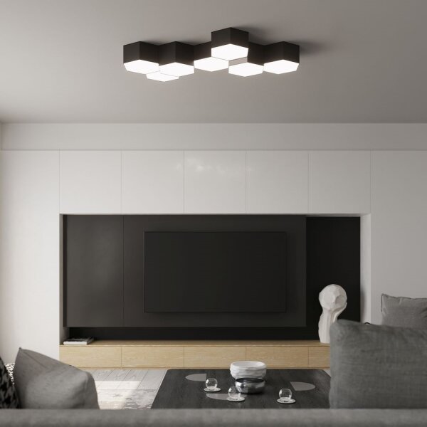 Sollux SL.1059 - Stropní svítidlo SUNDE 2xE27/60W/230V 11,5 cm černá