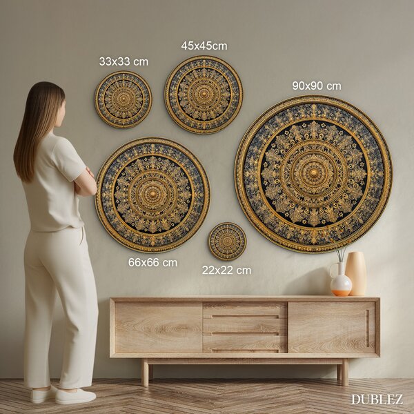 DUBLEZ | Zlato-černá mandala na zeď - Royal | UV tisk, Premium