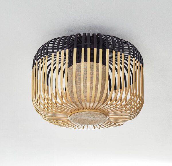 Stropní Lampa Forestier, Bamboo Light S, stmívatelné, Černá, Obývací pokoj, Bambus, Design