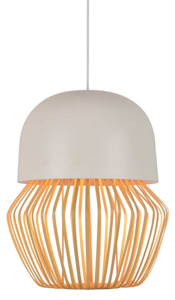 Závěsná svítidlo Forestier, Anemos, stmívatelné, Bílá, Jídelna, Bambus, Design