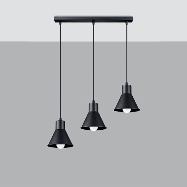 Sollux SL.0986 - Lustr na lanku TALEJA 3xE27/60W/230V černá