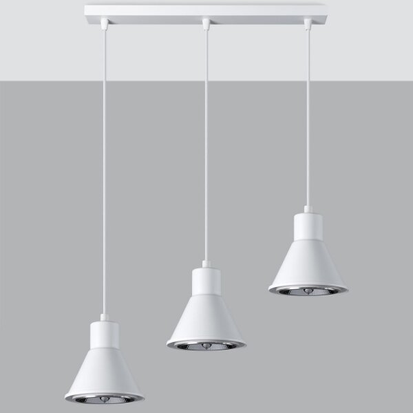 Sollux SL.0988 - Lustr na lanku TAZILA 3xES111/60W/230V bílá