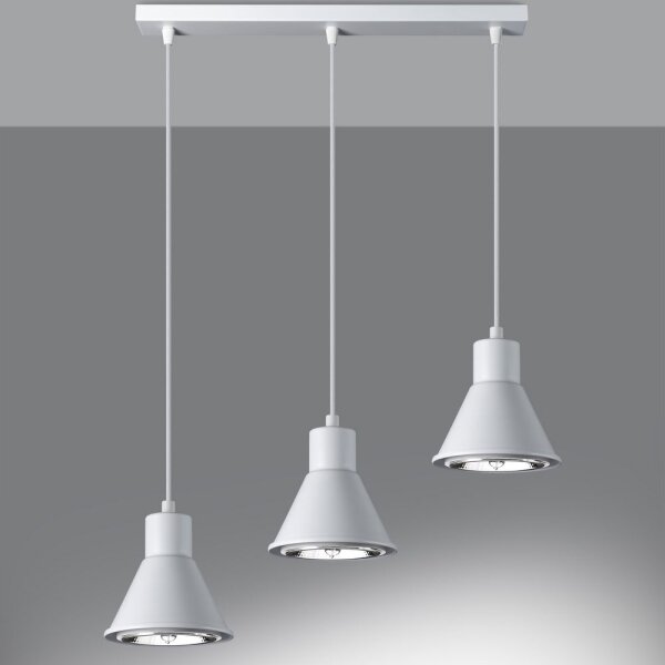 Sollux SL.0988 - Lustr na lanku TAZILA 3xES111/60W/230V bílá